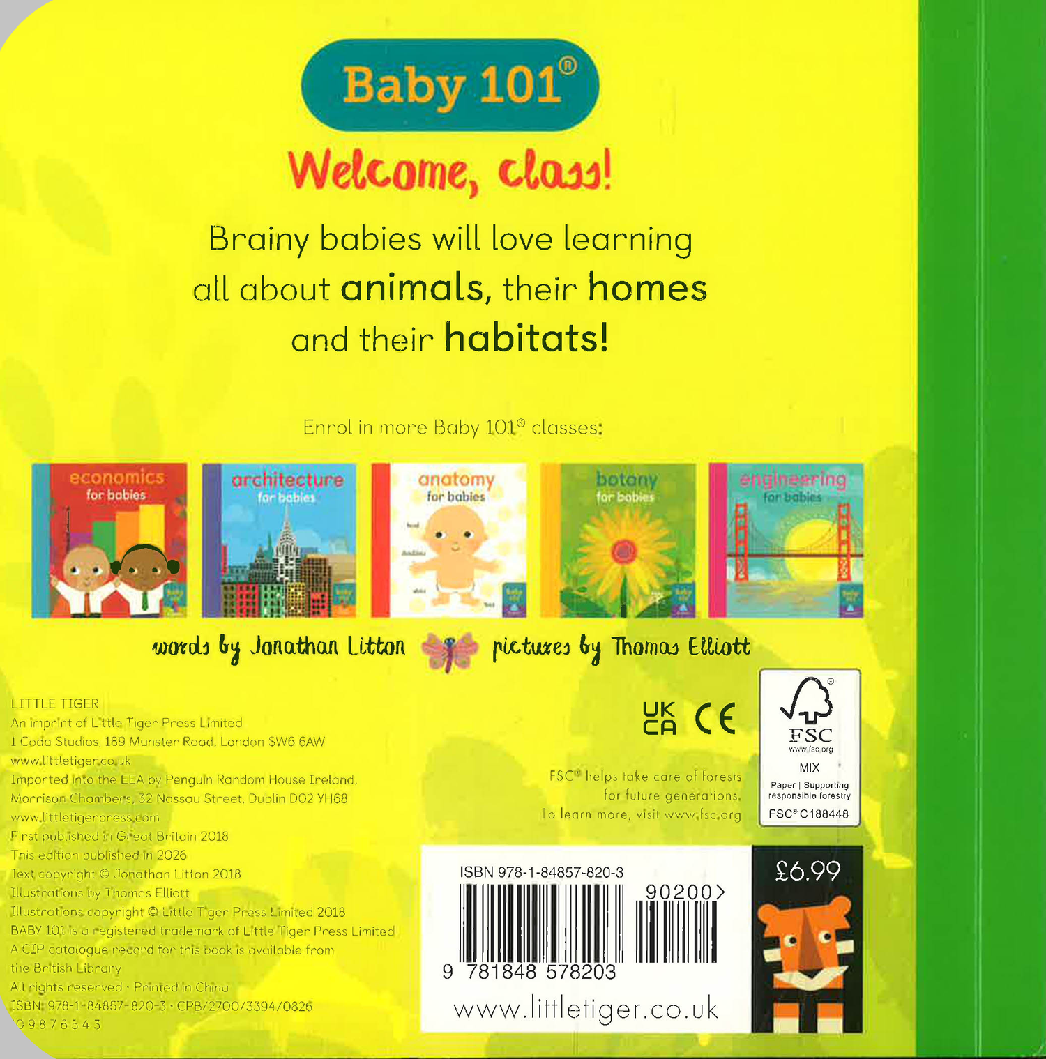 Baby 101 Science: Zoology For Babies by Thomas Elliott – book cover