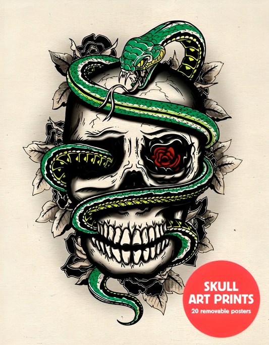 Skull Art Prints: 20 Removable Posters