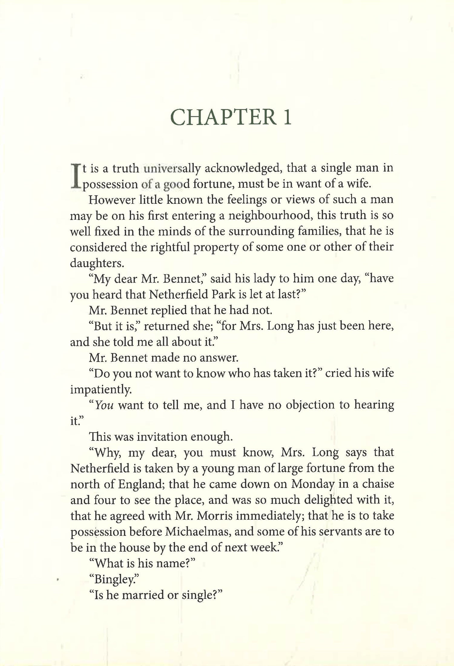 Chiltern Classic: Pride & Prejudice by Jane Austin – book cover