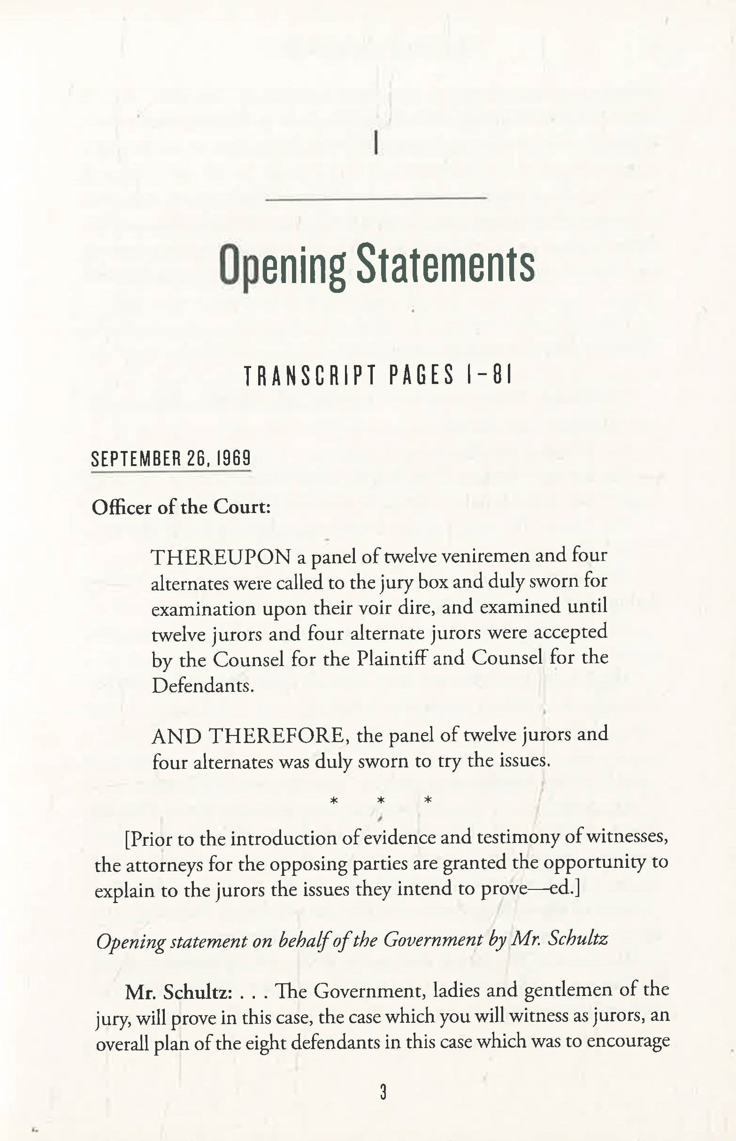 Trial Transcript Excerpt The Trial Of The Chicago 7: The Official Transcript – BookXcess