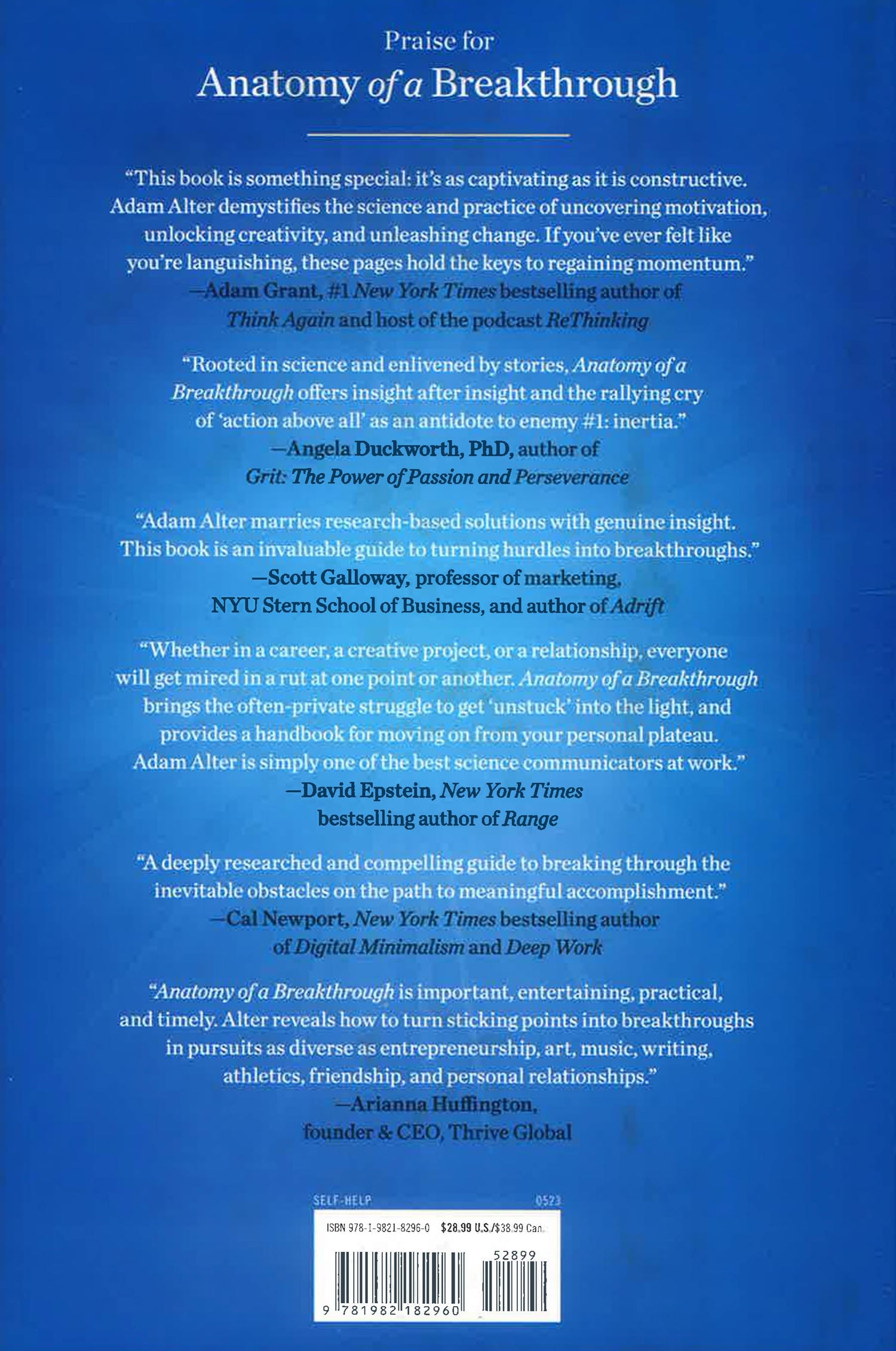 Anatomy Of A Breakthrough: How To Get Unstuck When It Matters Most by Adam Alter – book cover