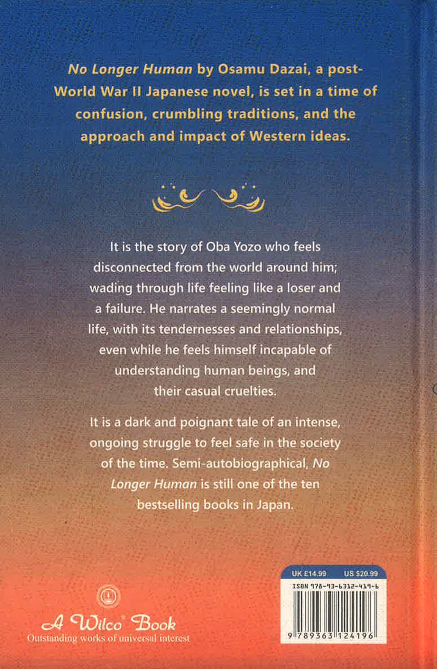 No Longer Human (Hardcover) by Osamu Dazai – book cover