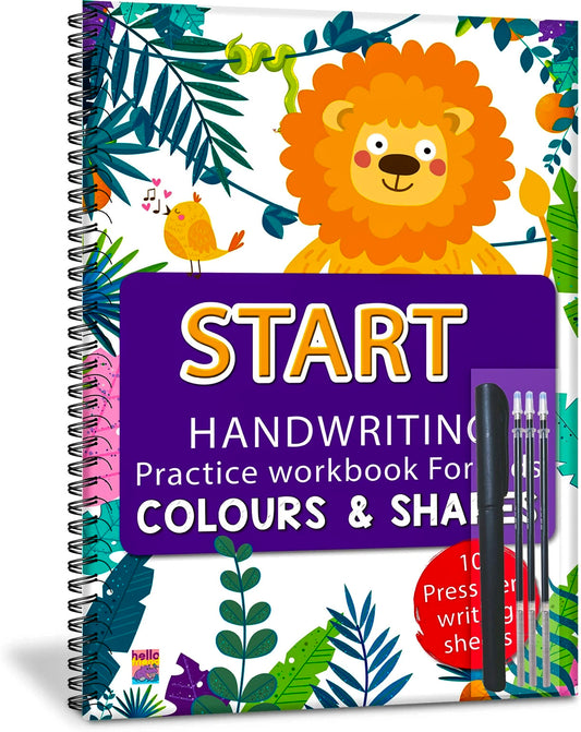 Start Handwriting Practise Workbook Book For Kids - Colour And Shapes