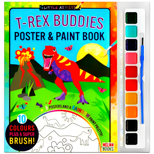 T-Rex Buddies Poster & Paint Book