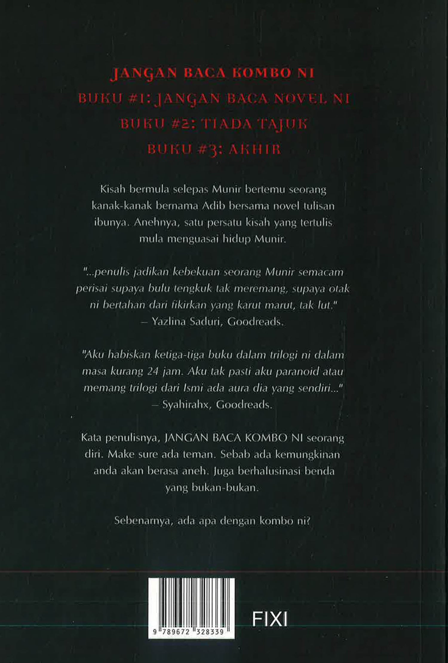Jangan Baca Kombo Ni by Ismi Fa Ismail – book cover