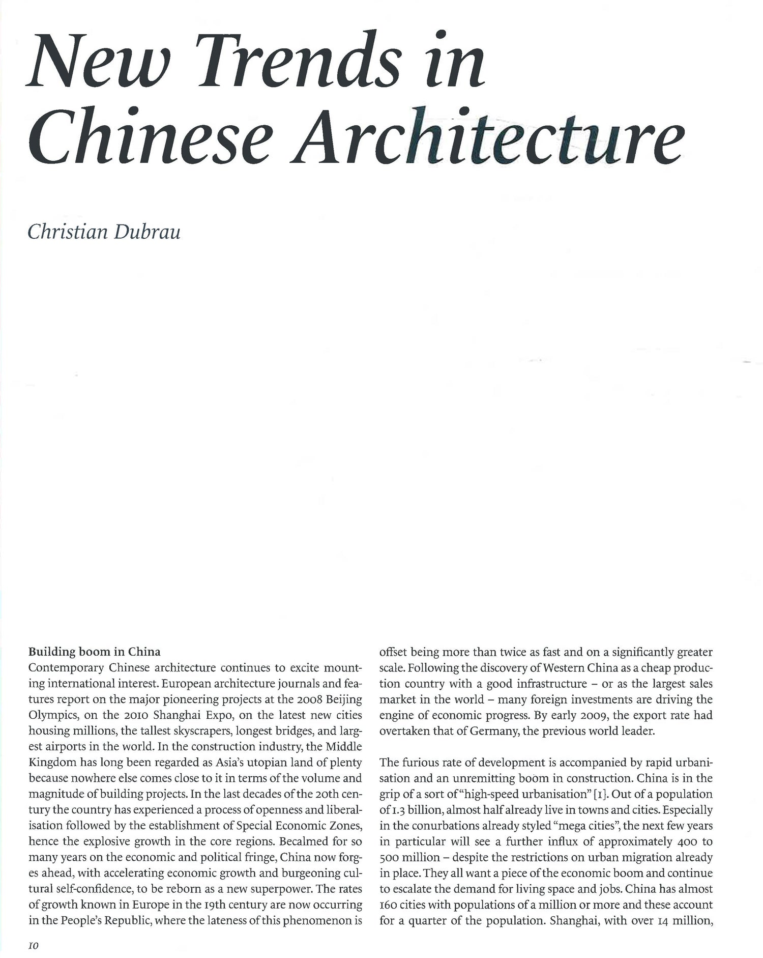 Contemporary Architecture In China by Christian Dubrau – book cover