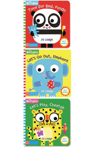 Googlies 3-Book Set (Time for Bed, Panda!/Let's Go Out, Elephant!/Let's Play, Cheetah!)