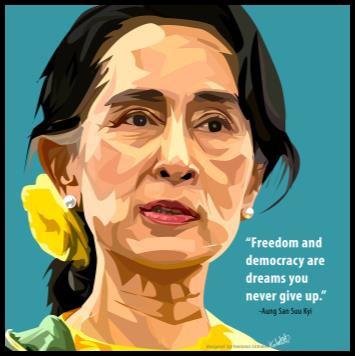 Aung San Suu Kyi Pop Art (10X10)