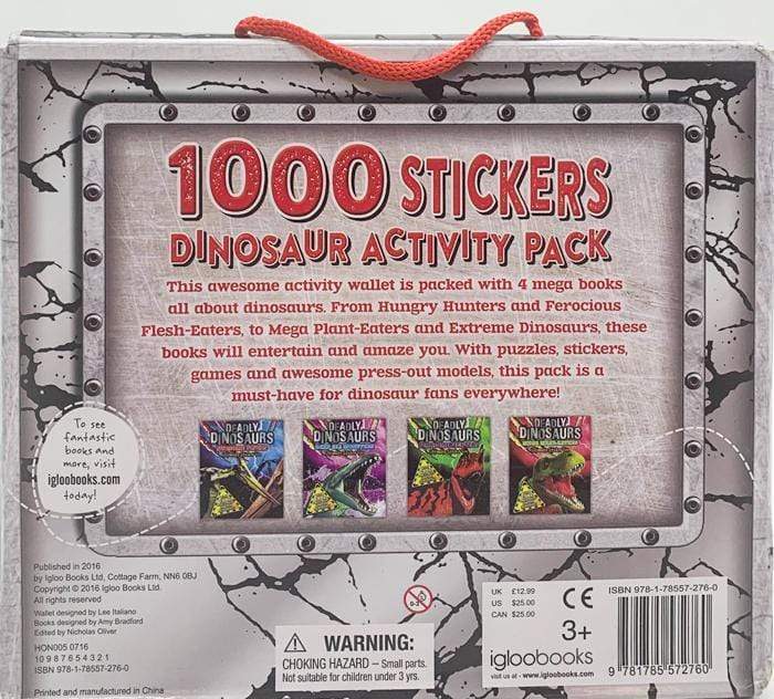 1000 Stickers Dinosaur Activity Pack (4 Books)