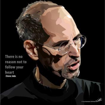 Steve Jobs: Black Medium Pop Art (20'X20')