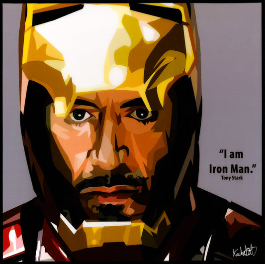Im_Tony Stark: I Am Iron Man (Grey) Pop Art (10'X10')