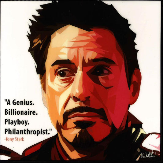 Im_Tony Stark: A Genius (White) Pop Art (10'X10')