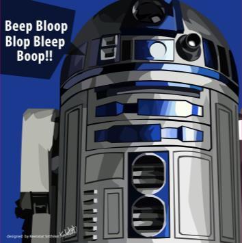 R2D2 Beep Bloop Blop Bleep Boop!! Pop Art (10'X10')