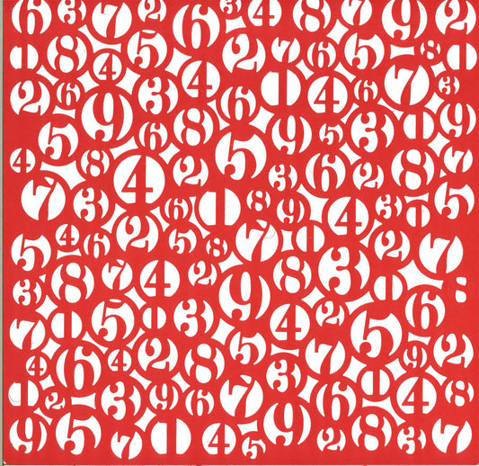 Scrapbook Paper: Spirit Red Number Diecut Paper
