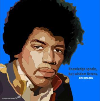 Jimi Hendrix: Blue Pop Art (10'X10')