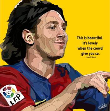 Lionel Messi: Yellow Pop Art (10'X10')