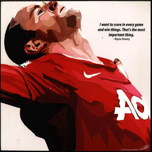 Wayne Rooney: White Pop Art (10'X10')