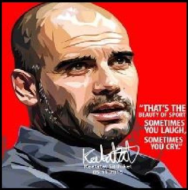 Pep Guadiola_Red Background Pop Art (10X10)