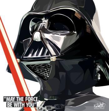 Darth Vader: May The Force Be With You (White) Pop Art (10X10)