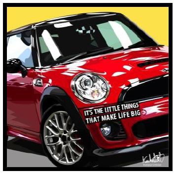 Pop Art: Mini Cooper R56 Jcw - Is The Little Things (25.70 Cm X 25.70 Cm)