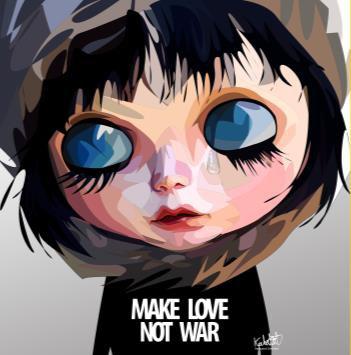 Blythe: Make Love Not War Pop Art (10X10)