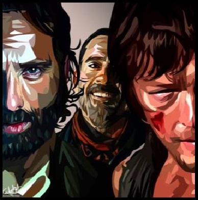 Walking Dead: Rise Up (Rick/Darryl/Negan) Pop Art (10X10)