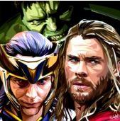 Ragnarok Thor, Hulk & Loki Pop Art (10X10)