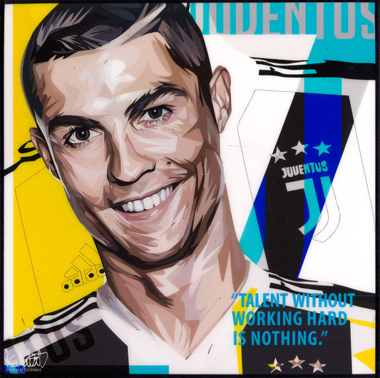 Cristiano Ronaldo_Talent Without Working Hard Pop Art (10X10)