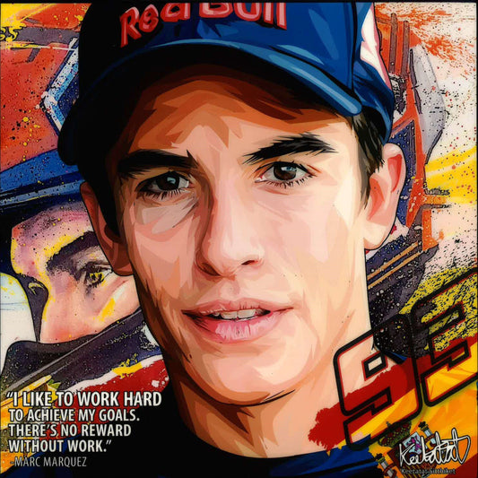 Marc Marquez_I Like To Work Hard Pop Art (10'X10')