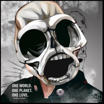 Sid Wilson_Skull One World One Planet Pop Art(10X10)