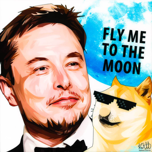Elon Musk Ver. 2: Fly Me To The Moon Pop Art (10'X10')
