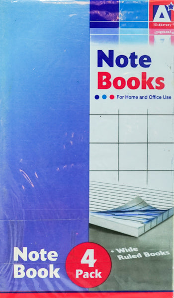 Note Books Assorted 4 Pack
