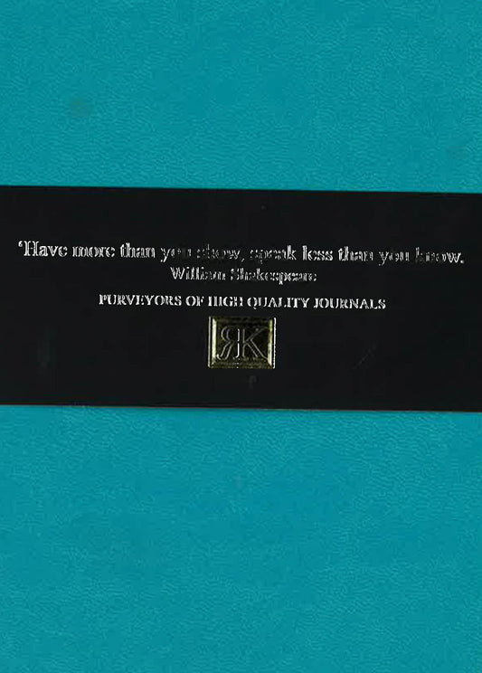 Pocket Pu Journal With Black & Gold Foil Bellyband (Turquoise)