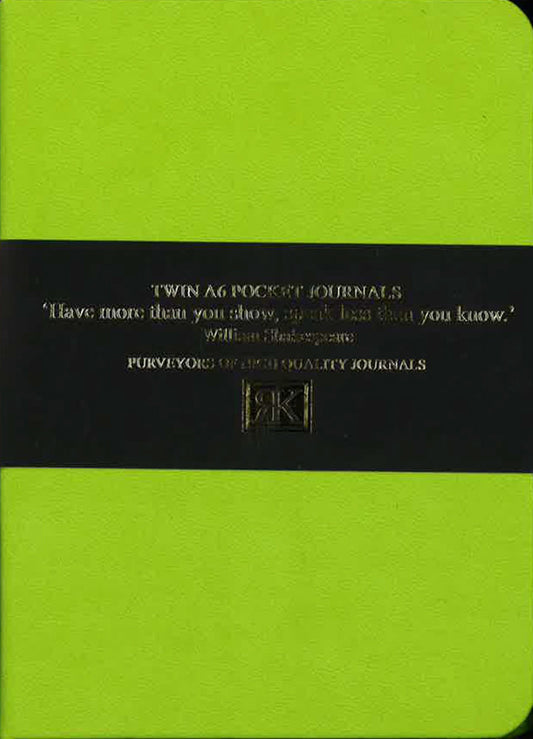 Pocket Pu Journal Twin Pack With Black & Gold Foil Bellyband (Orange & L.Green)