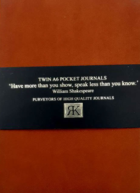 Pocket Pu Journal Twin Pack With Black & Gold Foil Bellyband (Brown)