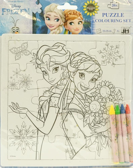 Frozen Fever: Puzzle Colouring Set W/ Crayon