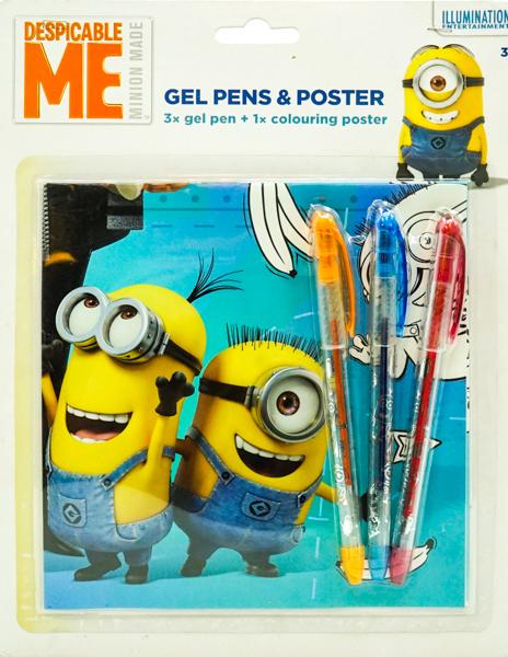 Despicable Me 3 Gel Pens And Poster