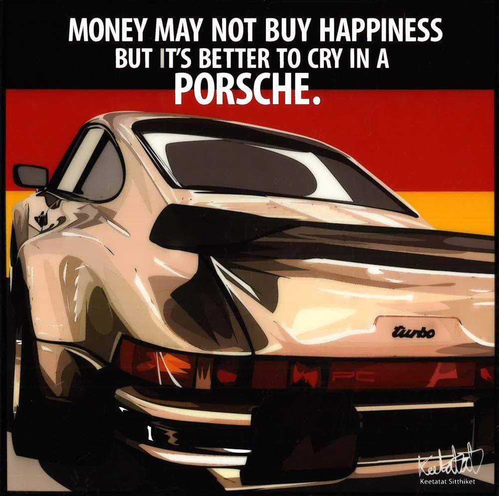 930 TURBO PORSCHE: MONEY MAY NOT BUY HAPPINESS POP ART 10X10