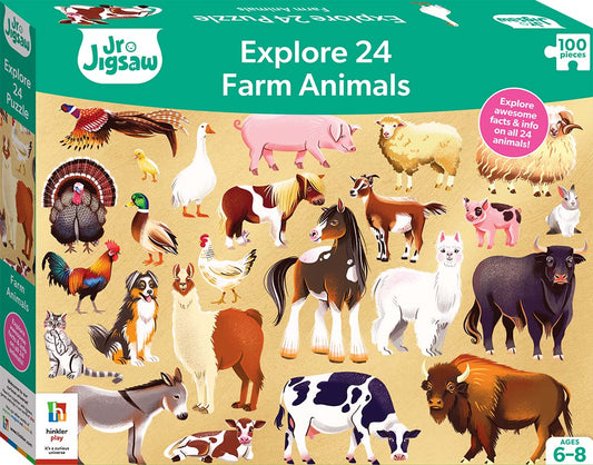 Junior Explore 24 100 Piece Jigsaw Farm Animals