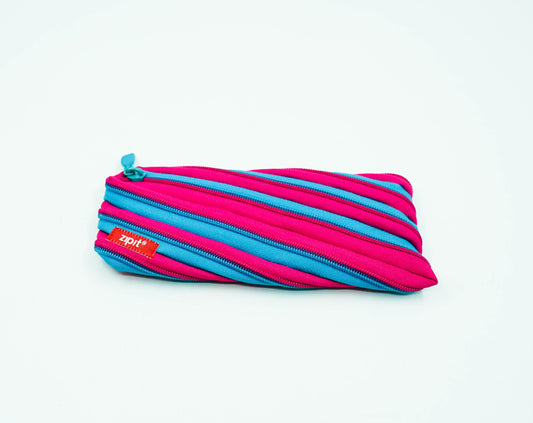 Zipit Bright Twister Pouch: Blue & Pink