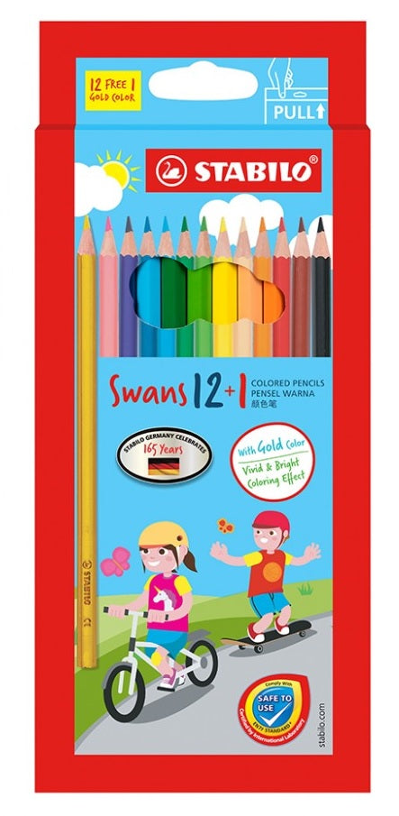 Stabilo Swans Coloured Pencil - 12+1's (Gold) F/L