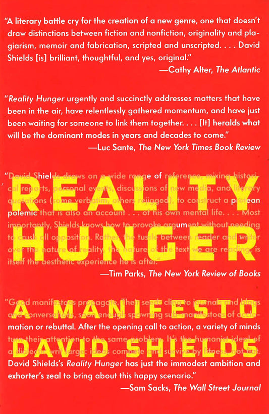 Reality Hunger: A Manifesto