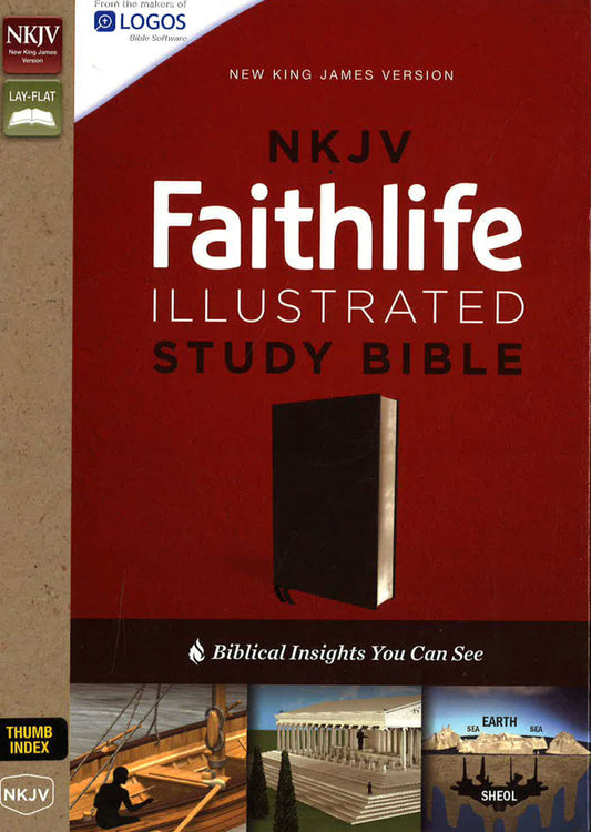 Nkjv, Faithlife Illustrated Study Bible, Premium Bonded Leather, Black, Red Letter Edition: Biblical Insights You Can See