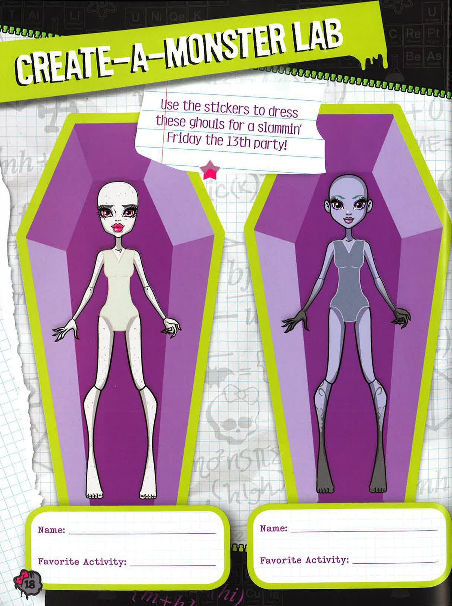 Monster High Note Paper Monster High: Create-A-Monster Design Lab Sticker Book – BookXcess