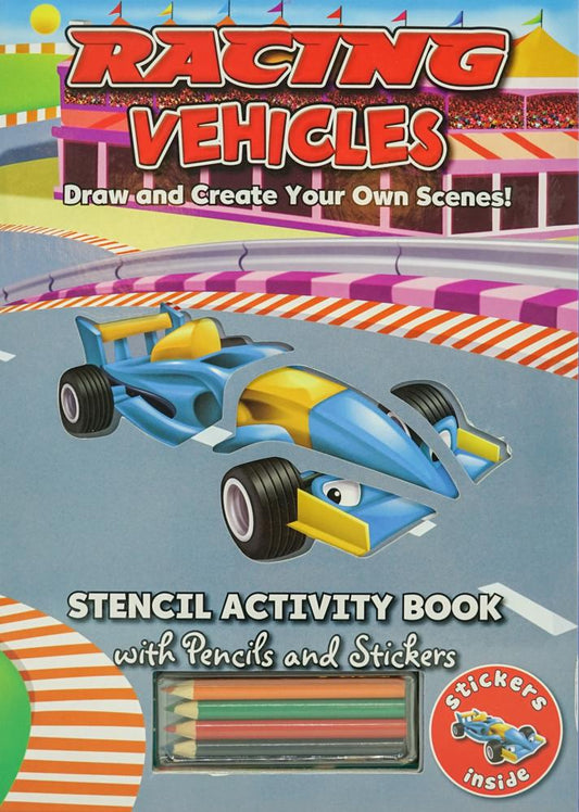 (Original Price RM17.90) Activity Stencil Books - Racing Cars: Colouring & Activity