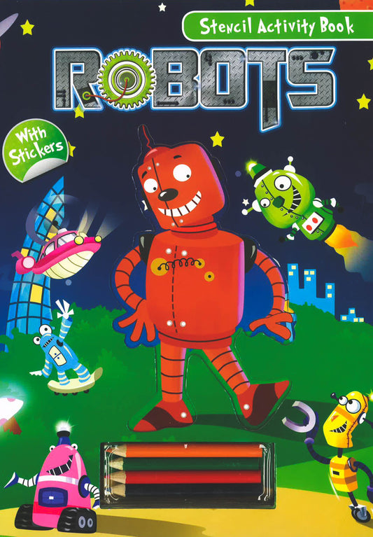 Stencil Activity Book: Robots