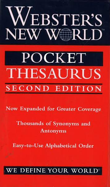 Webster's New World: Pocket Thesaurus Second Edition