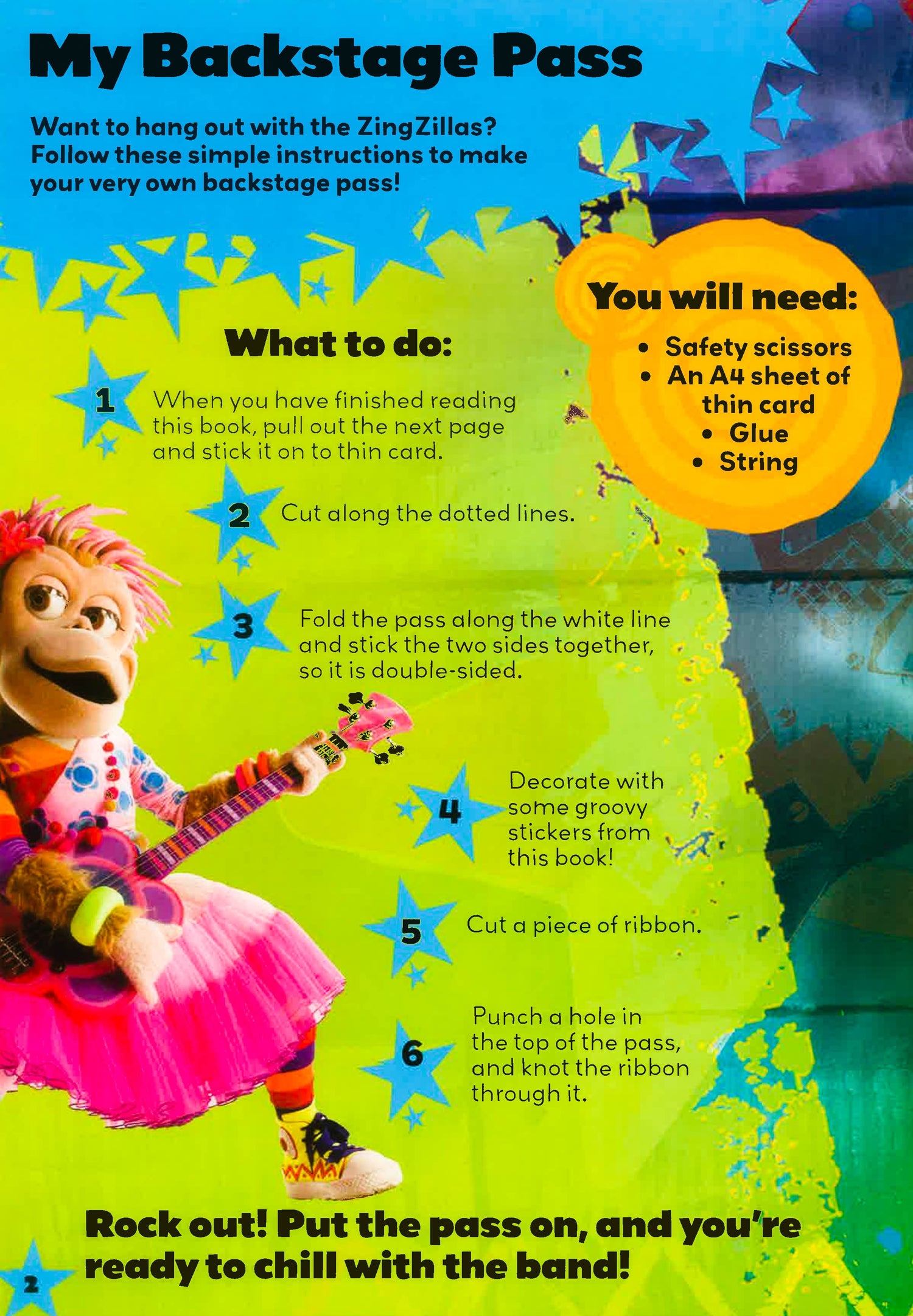 Zingzilla's Boo Zingzillas: I'M With The Band! Backstage Activity Book With Shiny Stic ...