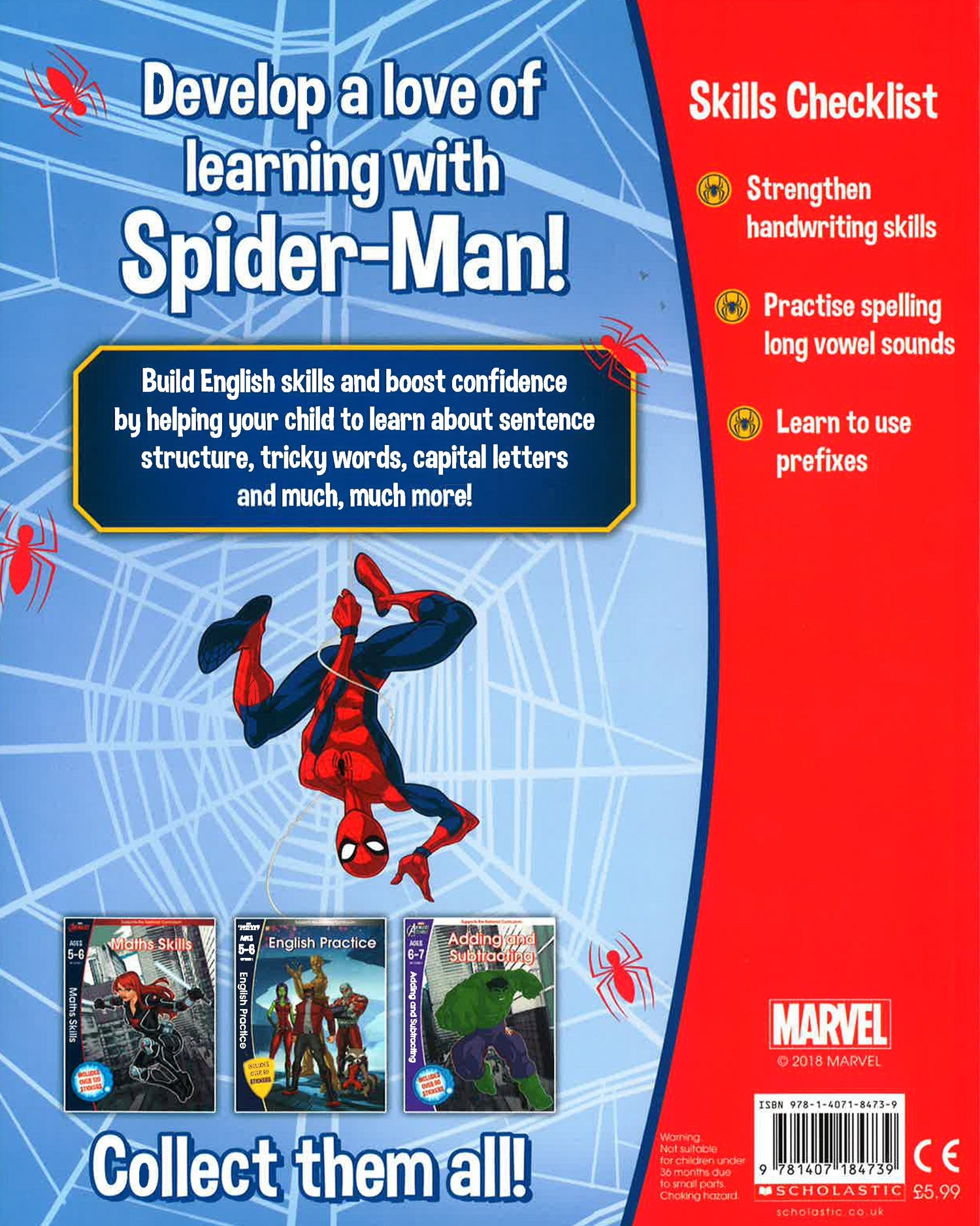 Marvel Learning Marvel Learning: Spider-Man- English Practice Ages 5 To 6 – BookXcess