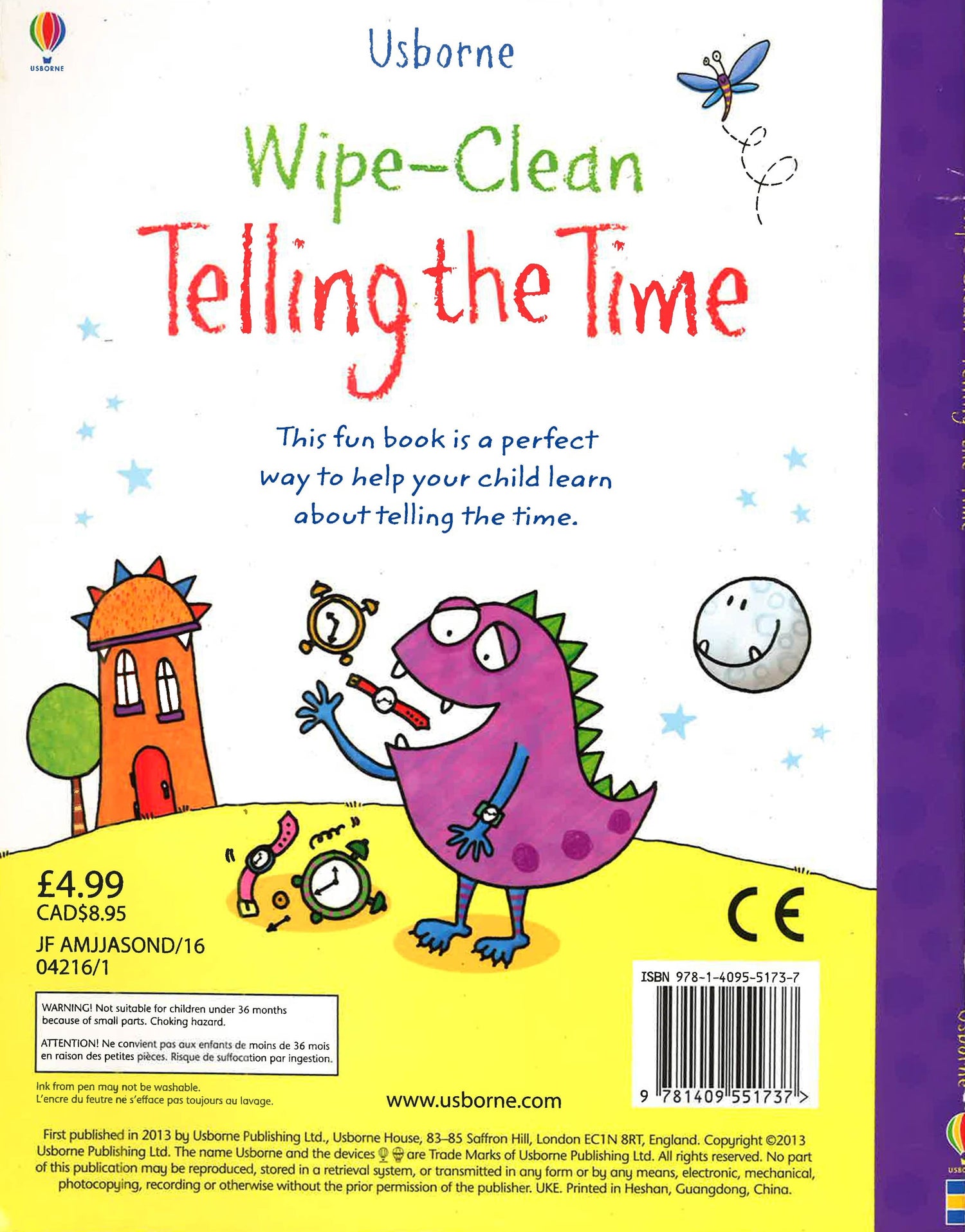 Wipe Clean Telling The Time – BookXcess
